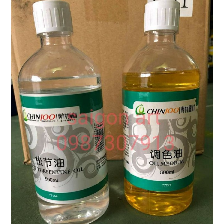 Dầu Thông, Dầu Lanh, Vernish Chinjoo Pha Sơn, Bảo Vệ Tranh 500ml, 100ml