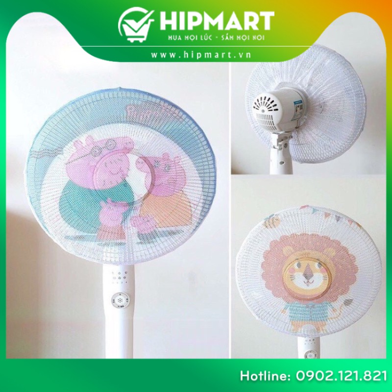 [RẺ VÔ ĐỊCH]Lưới Vải Bọc Quạt Hình Ngộ Nghĩnh Có Dây Rút An Toàn Cho Bé (Bq2)