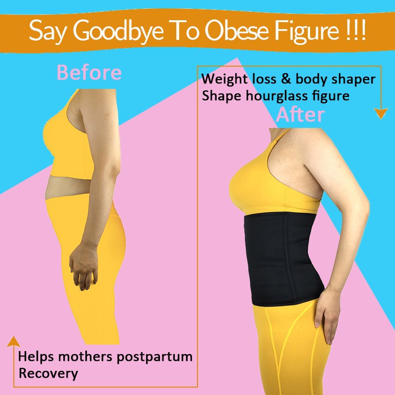 Đai quấn quanh bụng định hình cho eo có khóa kéo bằng cao su tổng hợp