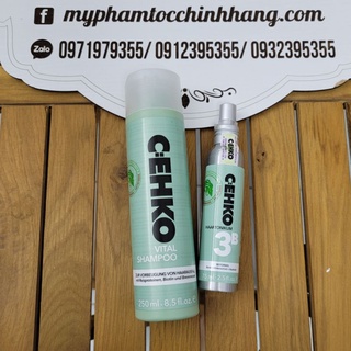 Dầu gội chống rụng tóc cehko 250ml và xịt hỗ trợ mọc tóc 75ml, dầu xả khô 200ml