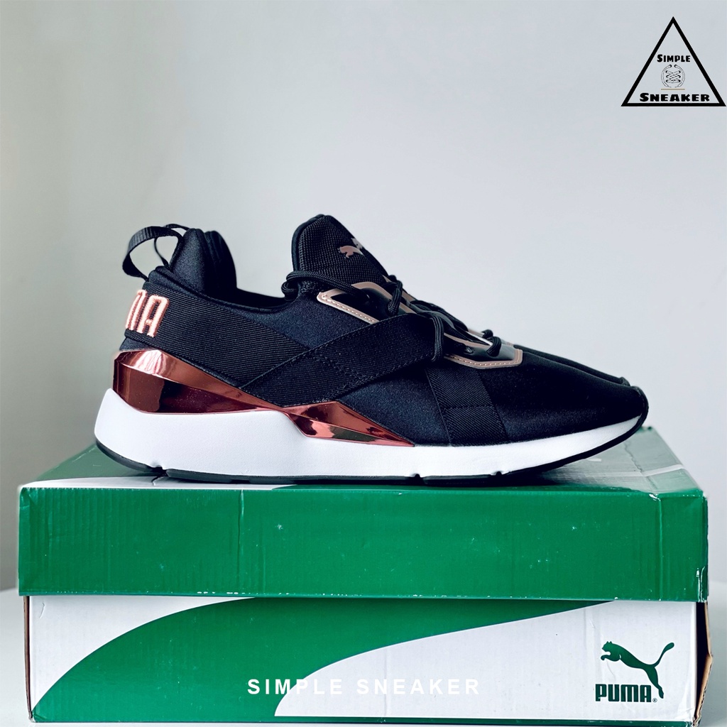 Giày Puma Nữ Chính Hãng FREESHIPPuma Muse X3 Black Rose Gold - Giày Sneaker Thể Thao Nữ Puma - Simple Sneaker