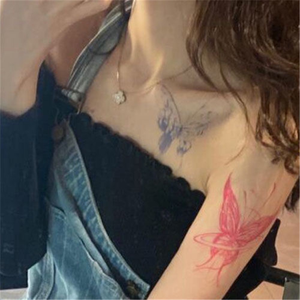 Set 15 Tấm Hình Xăm Dán Tạm Thời Hình Bướm Nhiều Màu Sắc Chống Nước Lâu Trôi Cho Nữ