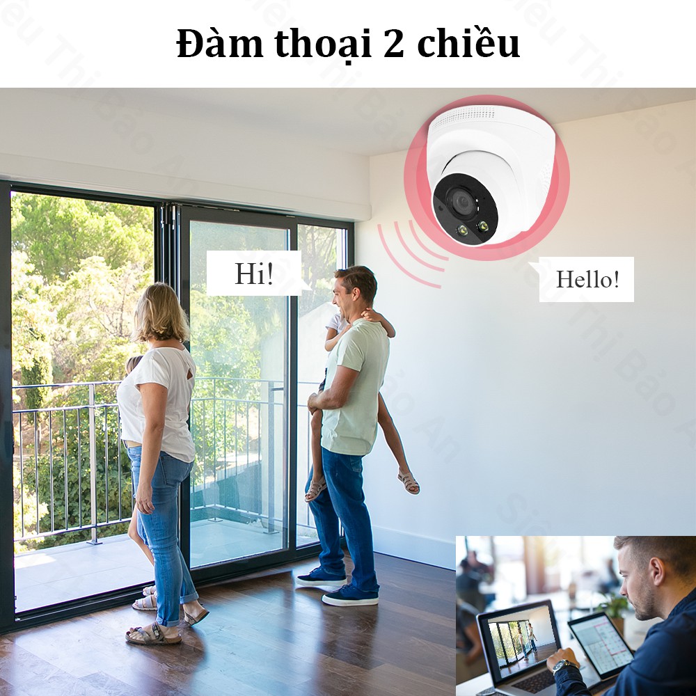 Camera IP Wifi Ốp trần FHD 1080P, Hình ảnh siêu nét , Hồng ngoại xem đêm có màu, Cảnh báo chống trộm-Bảo hành 12 tháng