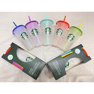 Ly Nhựa Chấm Bi Đổi Màu Starbucks