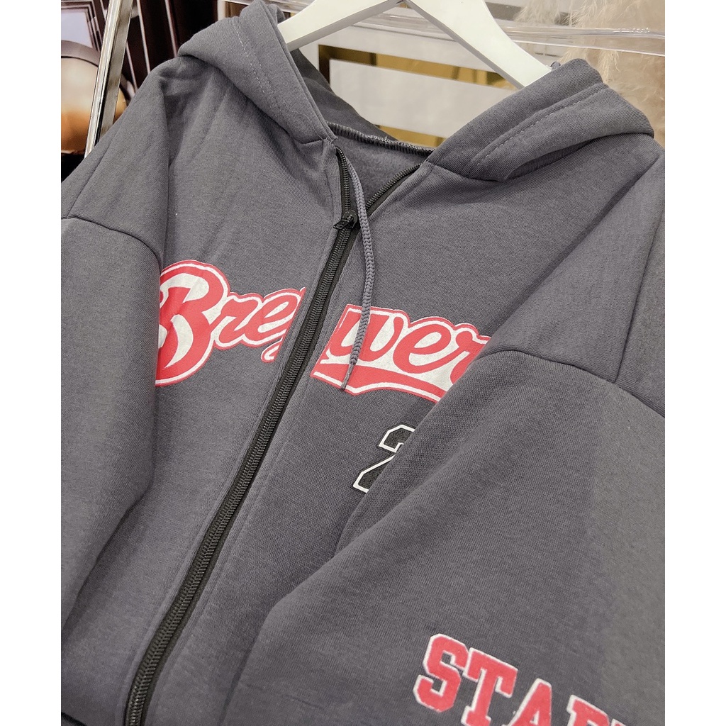 Khoác Nỉ Hoodie Số 22 Dáng Rộng Tay Bồng Mũ To CHất Nỉ Khoác Nỉ Bomber Nam Nữ Unisex