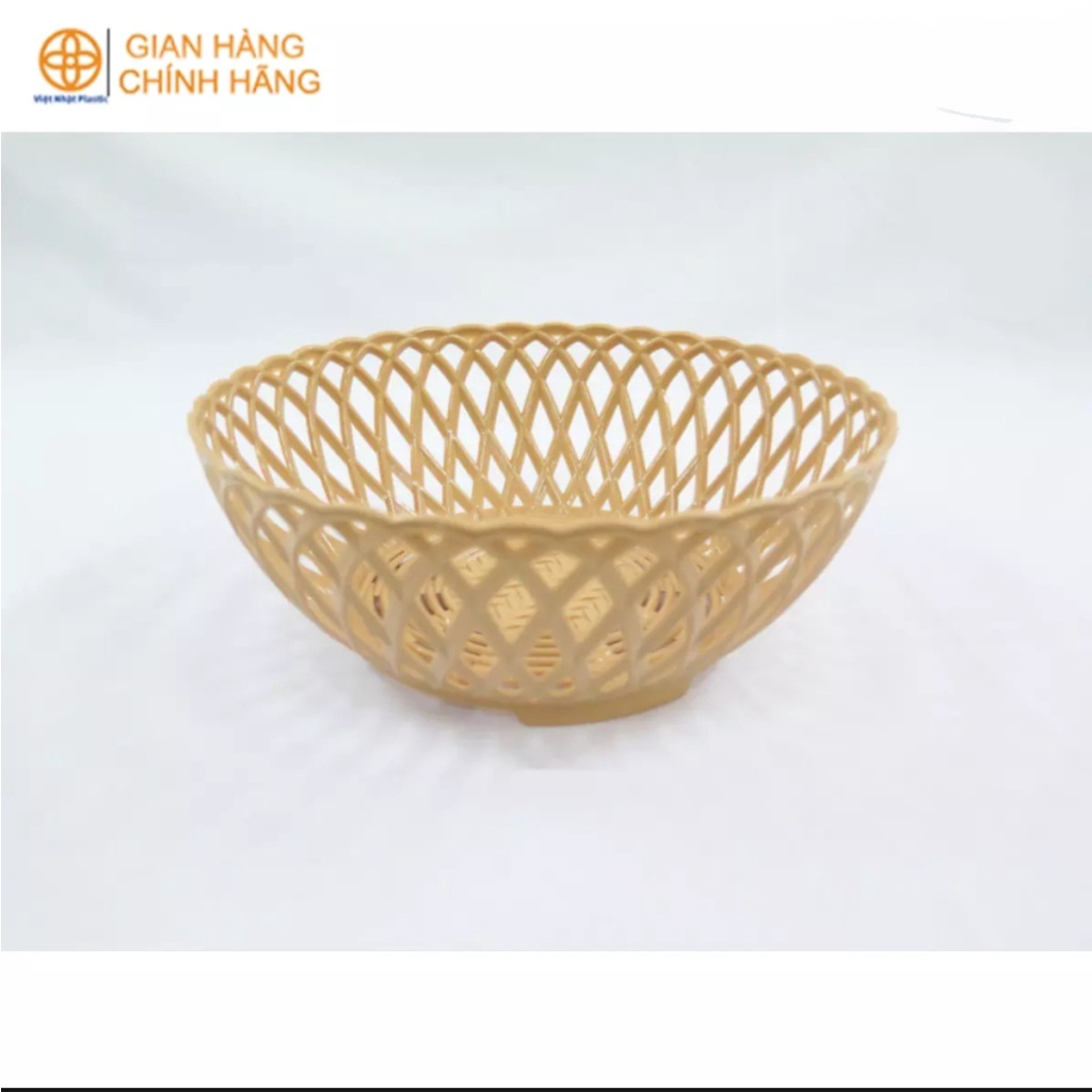 Rổ nhựa đan mây. Giỏ đựng hoa quả nhựa Việt Nhật. Giỏ bé 15 x 6cm. Giỏ lớn 20 x 8cm. Hàng Việt Nam chất lượng cao