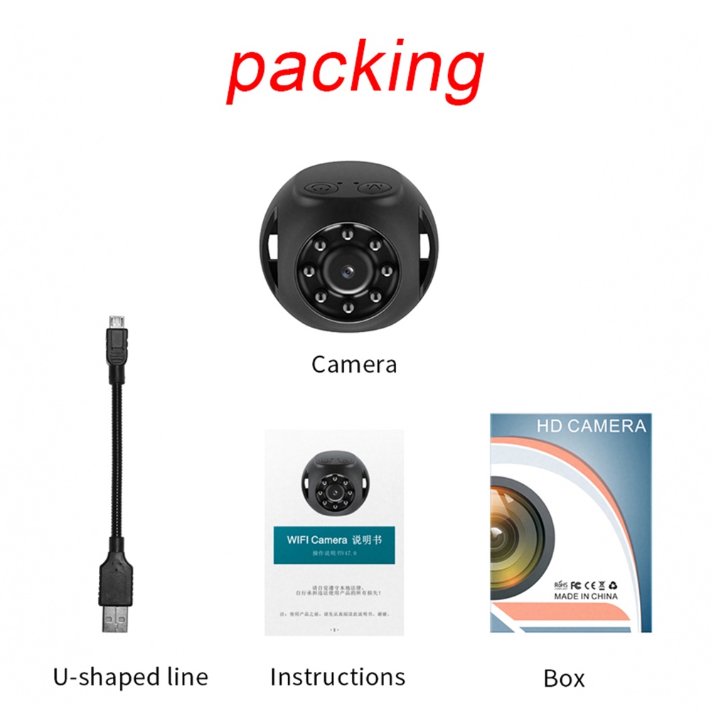 Camera Hồng Ngoại Mini CCTV 1080P Kết Nối WIFI, Hỗ Trợ Tầm Nhìn Ban Đêm