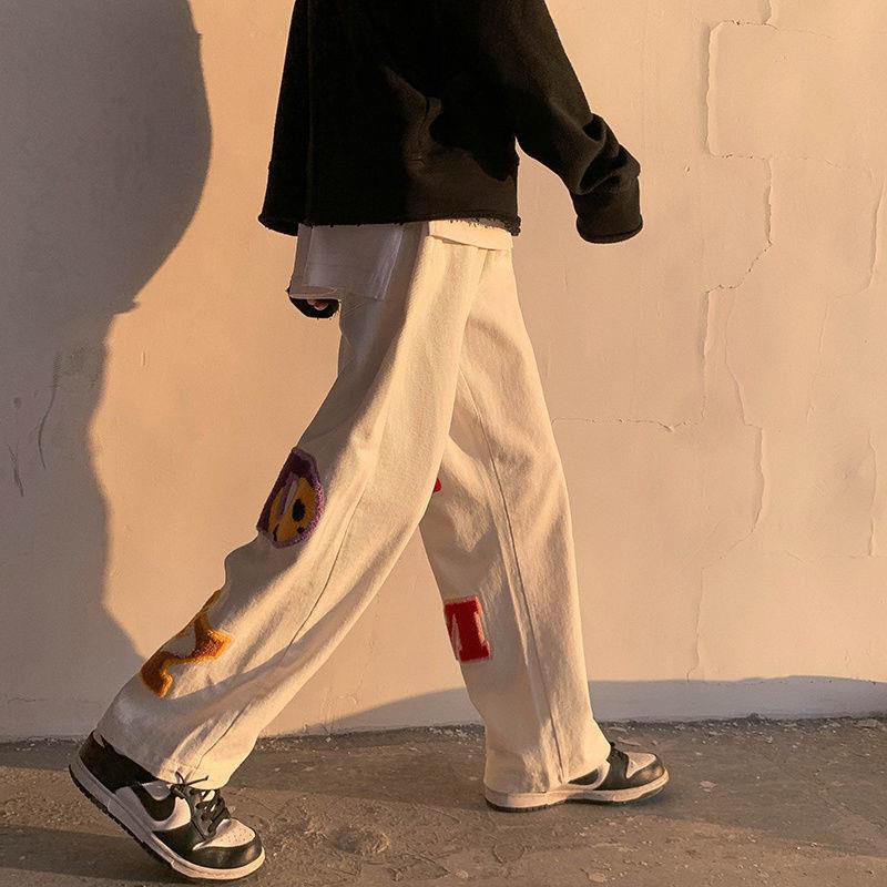 Quần Dài Ống Rộng Thêu Họa Tiết Phong Cách Năng Động Trẻ Trung Dành Cho Nam