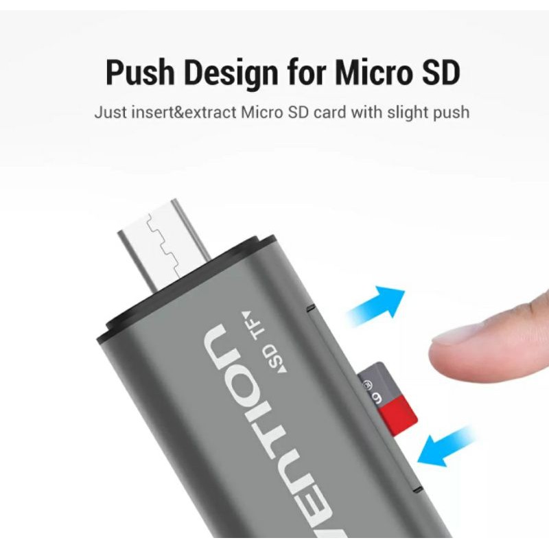 Đầu đọc thẻ (USB 3.0) Vention  đa năng cổng TypeC