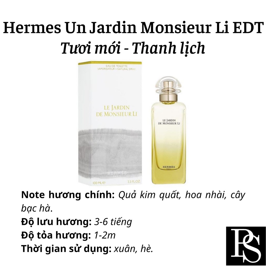 Nước hoa nữ Hermes Un Jardin En Monsieur Li EDT