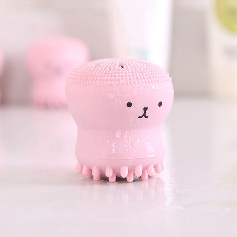 Cọ Silicone Rửa Mặt Tẩy Tế Bào Chết Hình Bạch Tuộc/Cá