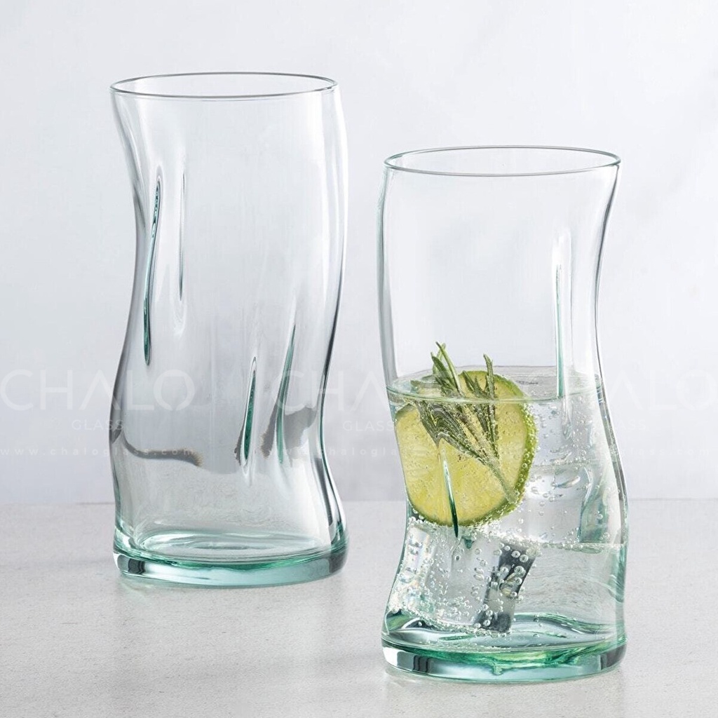 Ly thủy tinh tái chế uốn éo Pasabahce Amorf 340ml ~ 440ml | 420224 - 420928 [Chính hãng - Made in Turkey]