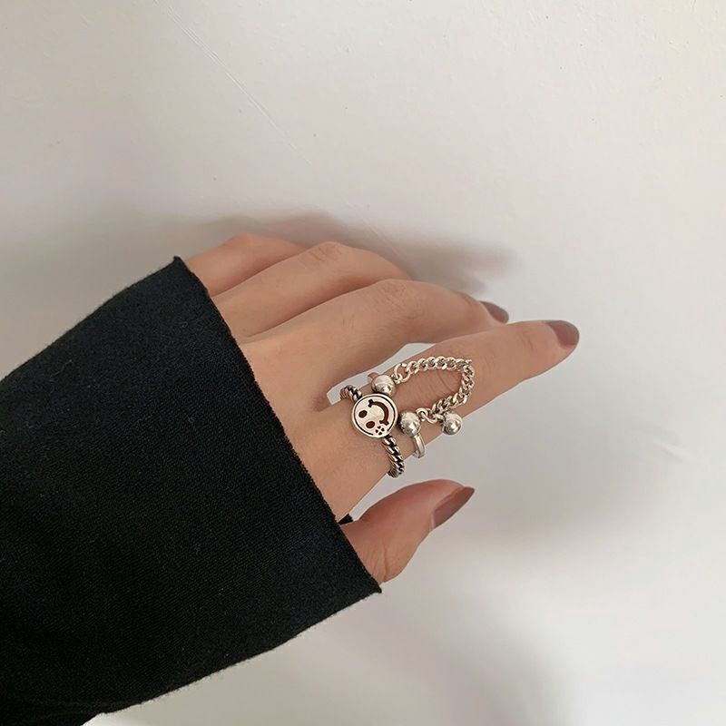 Nhẫn Hình Mặt Cười Phong Cách Retro