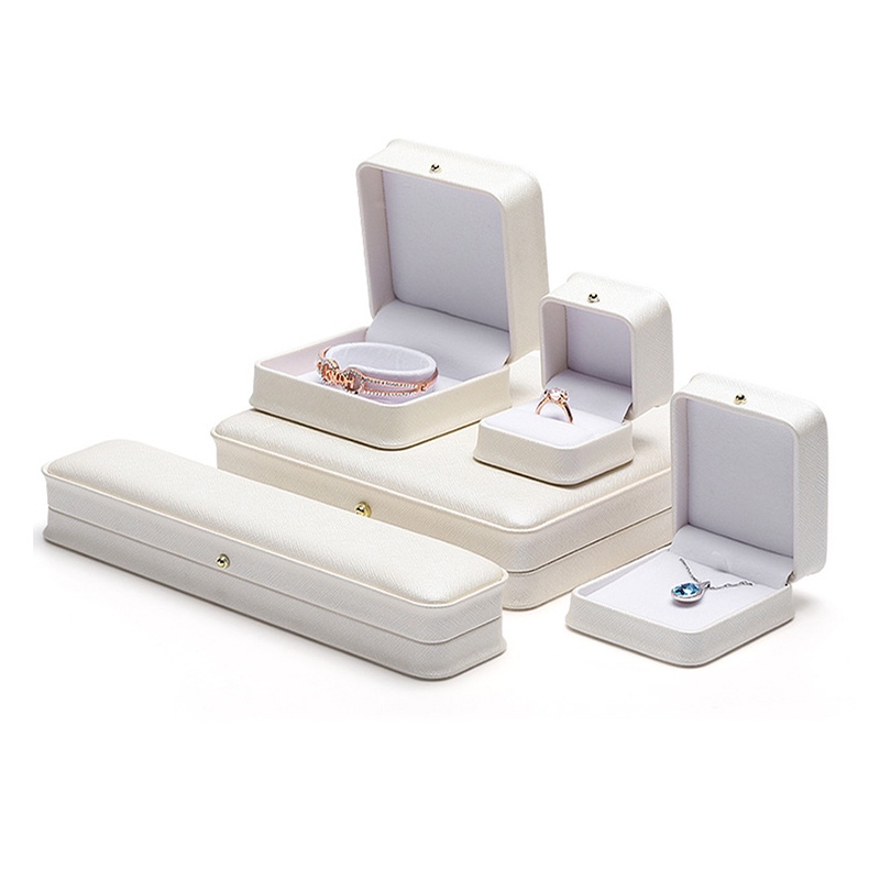 Hộp Đựng Trang Sức Bằng Da PU Cao Cấp Hình Chữ Thập Đính Ngọc Trai Sang Trọng