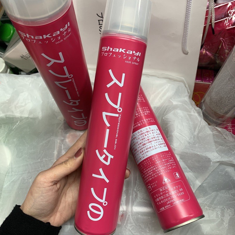 Gôm, Keo Xịt Tóc SHAKAYI hồng Nhật Bản 400ml Tạo Kiểu, Giữ Nếp Cho Tóc. HÀNG CHÍNH HÃNG