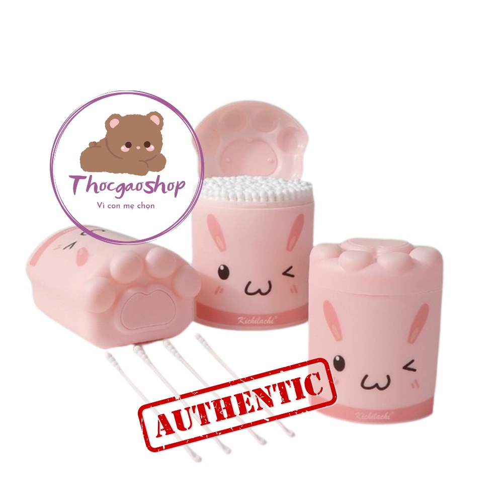 Hộp 200 tăm bông tiệt trùng Kichilachi xinh xắn an toàn cho bé yêu