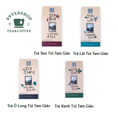 Trà túi lọc tam giác Phúc Long 3g* 10 gói (trà ôlong, trà xanh, trà lài, trà sen)