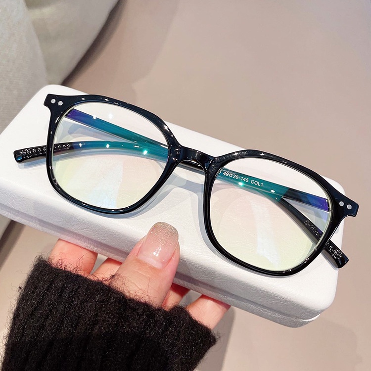 Mắt Kính Gọng Oval Chống Tia Bức Xạ Phong Cách Hàn Quốc Thời Trang Cho Nữ