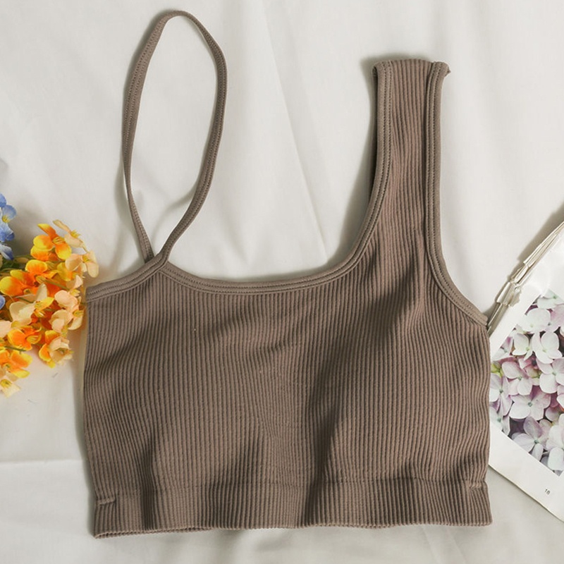 Brroa Áo Ống Crop Top Hai Dây Có Đệm Ngực Gợi Cảm Cho Nữ