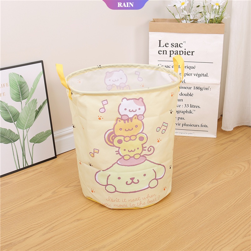 SANRIO Giỏ Đựng Quần Áo Bẩn Bằng Vải Oxford Họa Tiết Hoạt Hình Dễ Thương Chống Thấm Nước
