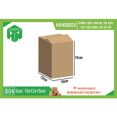 Hộp carton đóng hàng 15x12x10cm - Bao Bì QT.