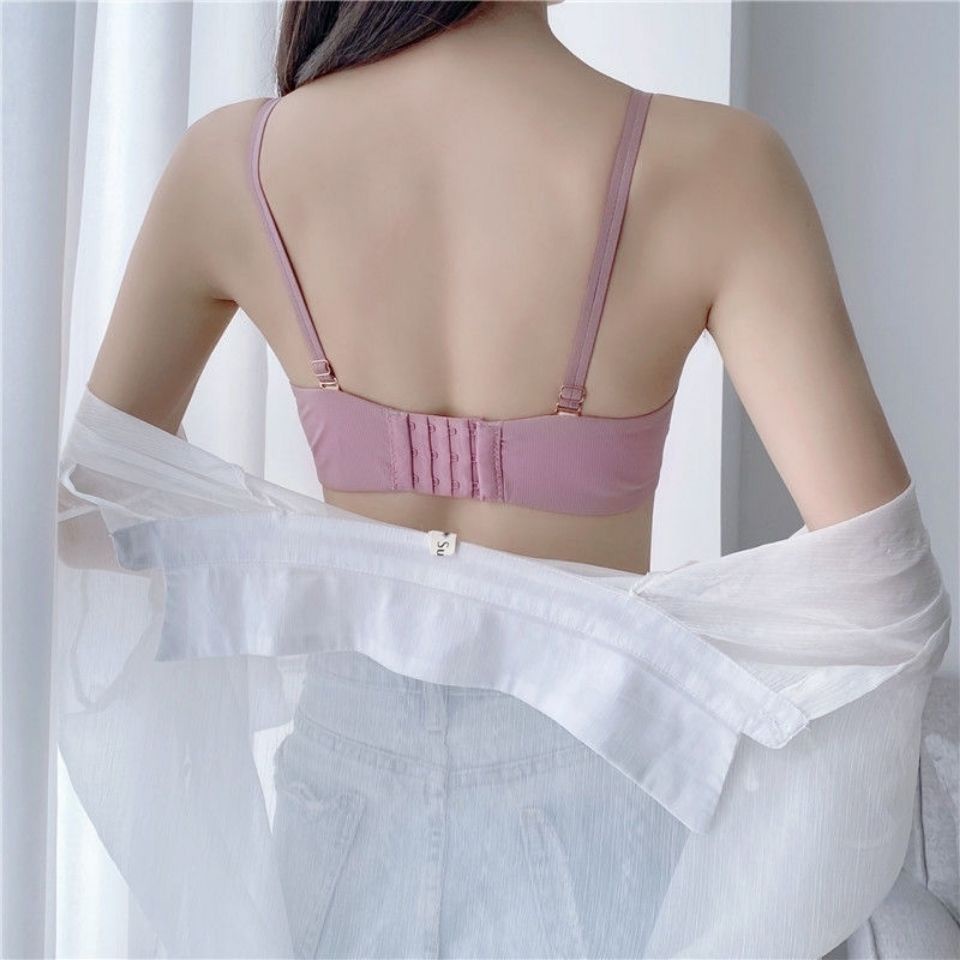 Set Đồ Lót Nâng Ngực Không Gọng Thép Thiết Kế Hở Lưng Gợi Cảm Cho Nữ