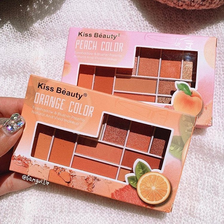 Phấn mắt Natural Vivid 10 ô kèm má hồng Orange &amp; Peach