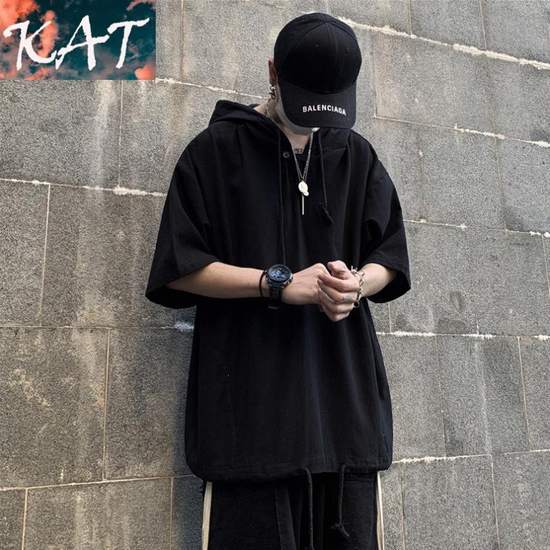 Áo hoodie tay lỡ unisex KAT - phong cách đường phố