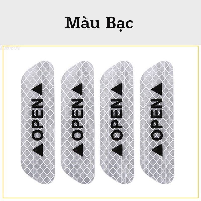 Bộ 4 Decal Dán Phản Quang Ô Tô Cảnh Báo Mở Cửa Ô Tô Tiện Lợi - Có Băng Dính 3M Đi Kèm Theo Bộ