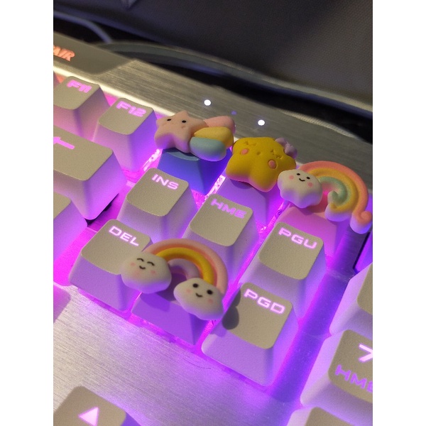 Keycap 7 cầu vồng đám mây dễ thương R4 đẹp