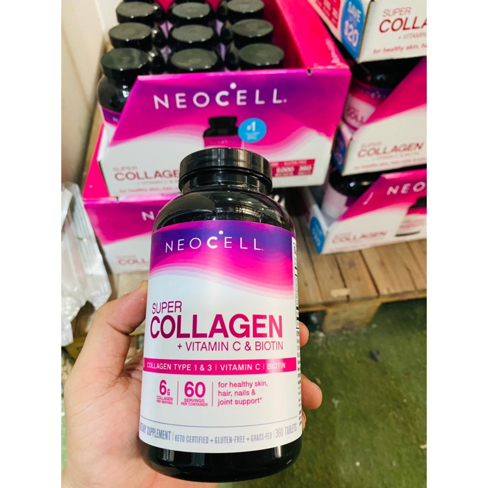 Viên Uống Super Collagen Neocell +C 6000 Mg type 1 - 3 Neocell 360 viên