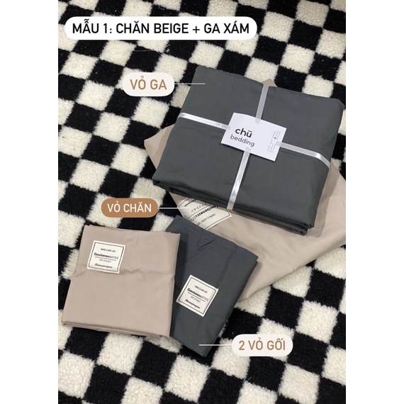 [MẪU MƠI ĐÃ CẬP NHẬT]✨Set chăn ga gối Cotton đũi: mix beige đen xám (khách xem ảnh thật tại hình cuối cùng) | BigBuy360 - bigbuy360.vn