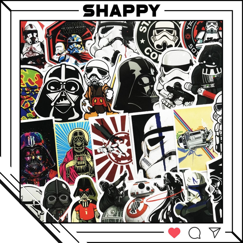 Sticker Dán Star Wars PVC Chống Thấm Nước | Dán Laptop - Dán Nón Bảo Hiểm - Dán Xe - Dán Vali [Shappy Shop]