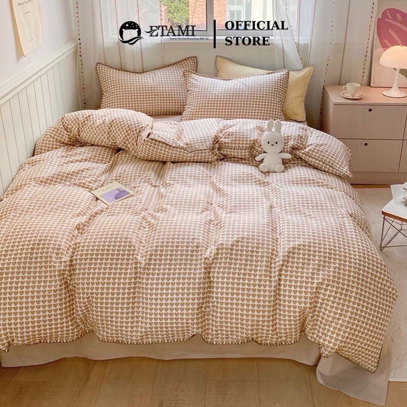 Bộ chăn ga gối ETAMI dùng 2 mặt nhiều màu đa dạng màu pastel Hàn Quốc
