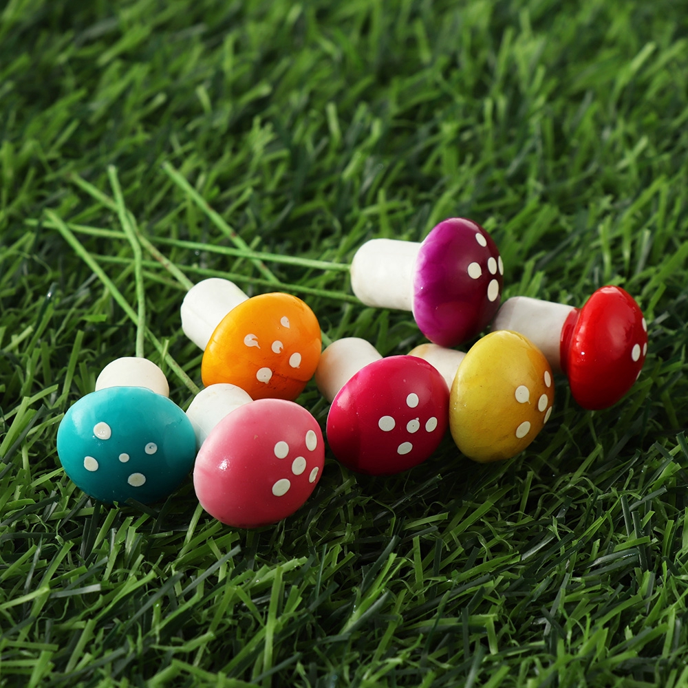 Mô hình nấm mini họa tiết chấm bi trang trí tiểu cảnh DIY