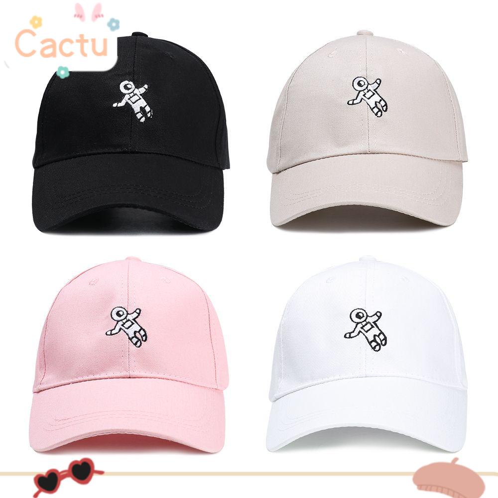 Mũ Lưỡi Trai Cotton Màu Trơn Thêu Hình Phi Hành Gia Thời Trang Cho Nam Nữ
