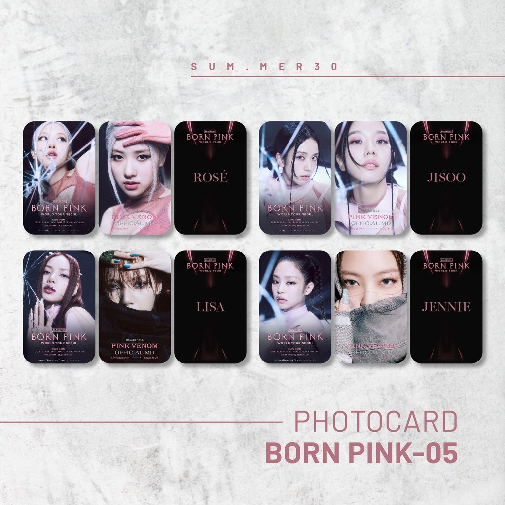 Sum.mer30 -  Set 8 card bo góc Blackpink BornPink Pink Venom mới nhất