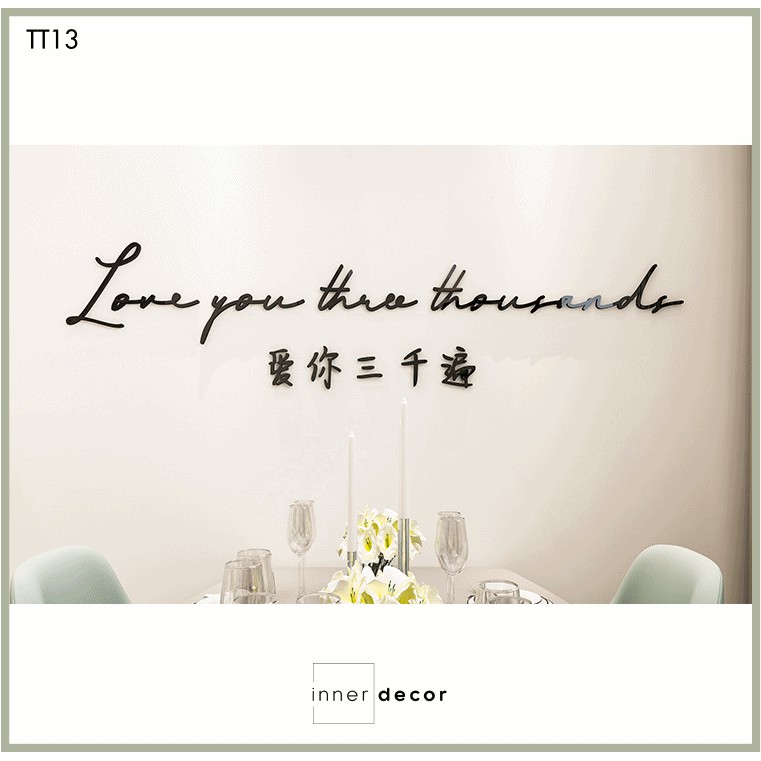 Chữ 3d dán tường " Love you three thousand"