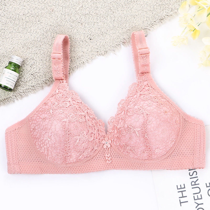 Push up Women's Underwear Wireless Bra Small Lace Chest Thin Breast Holding Anti-Sagging Adjusting Bra