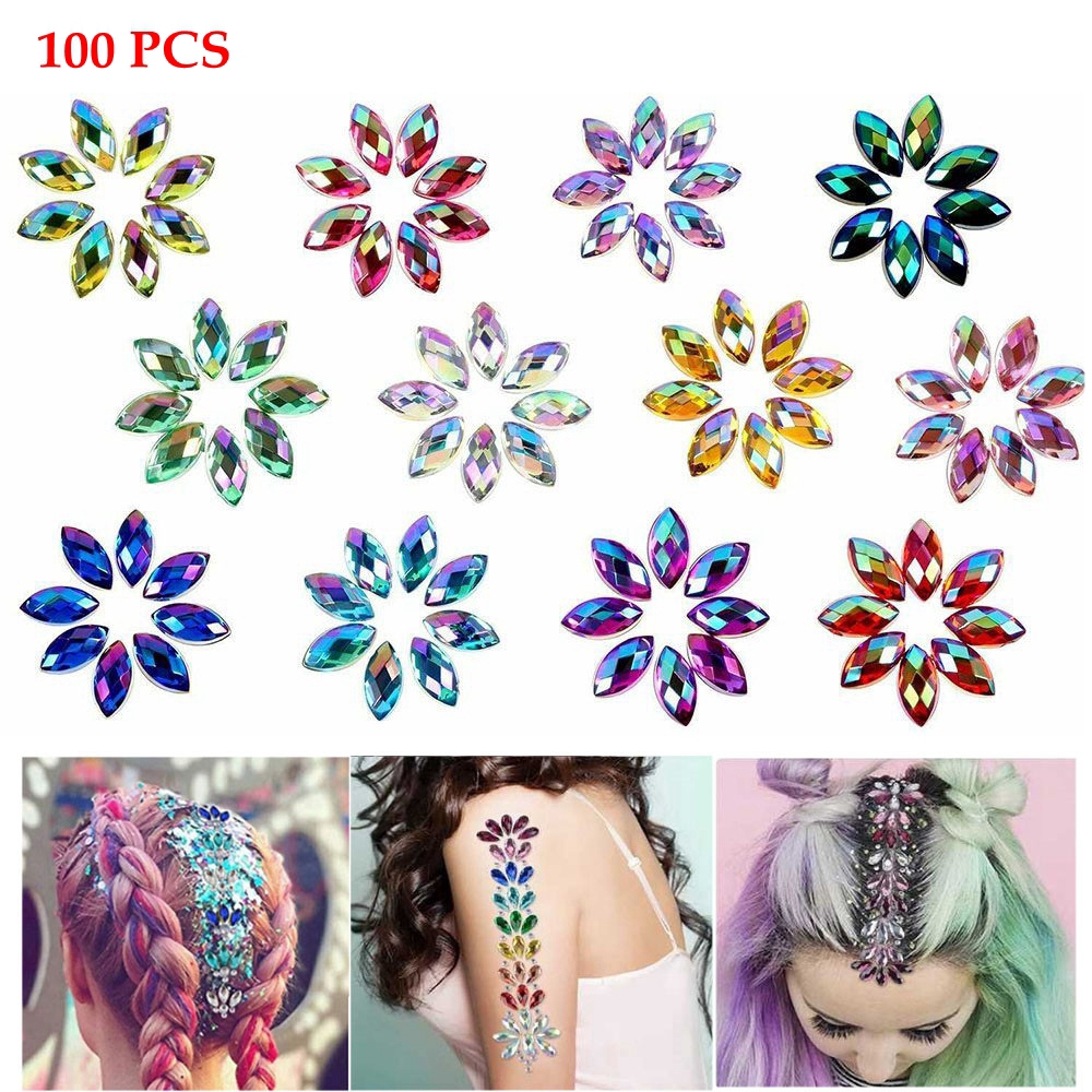 SOFTNESS 100Pcs 8x13mm 3D Glitter Charms DIY Crafts Manicure Decorations|Nail