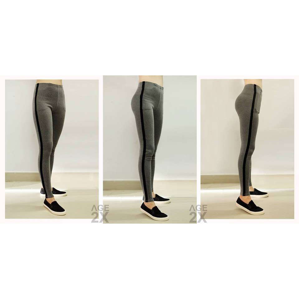 QUẦN LEGGING XÁM LƯNG LIỀN - AGE2X