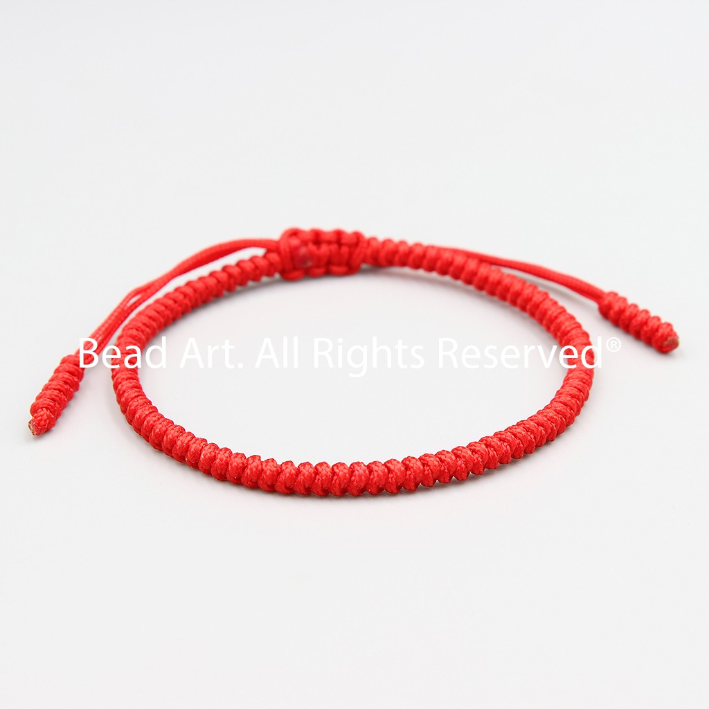 Vòng Tay Dây Thắt Chỉ Màu Phong Cách Tibet Handmade (ĐỎ TRƠN), Vòng Tay Phong Thuỷ, Chuỗi Hạt S50 - Bead Art