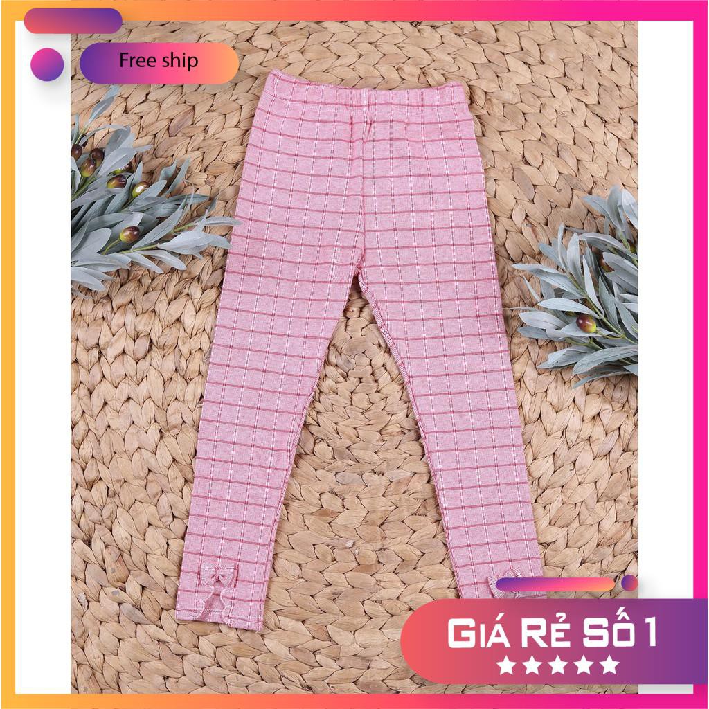 Quần legging ô vuông gắn nơ vải cotton cao cấp cực xinh size từ 6-10 . Quần áo trẻ em