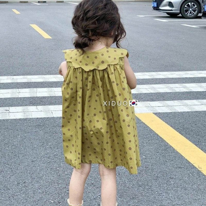 Đầm Công Chúa Mùa Hè Không Tay Dễ Thương Phong Cách Hàn Quốc Hợp Thời Trang Cho Bé Gái 5 Tuổi