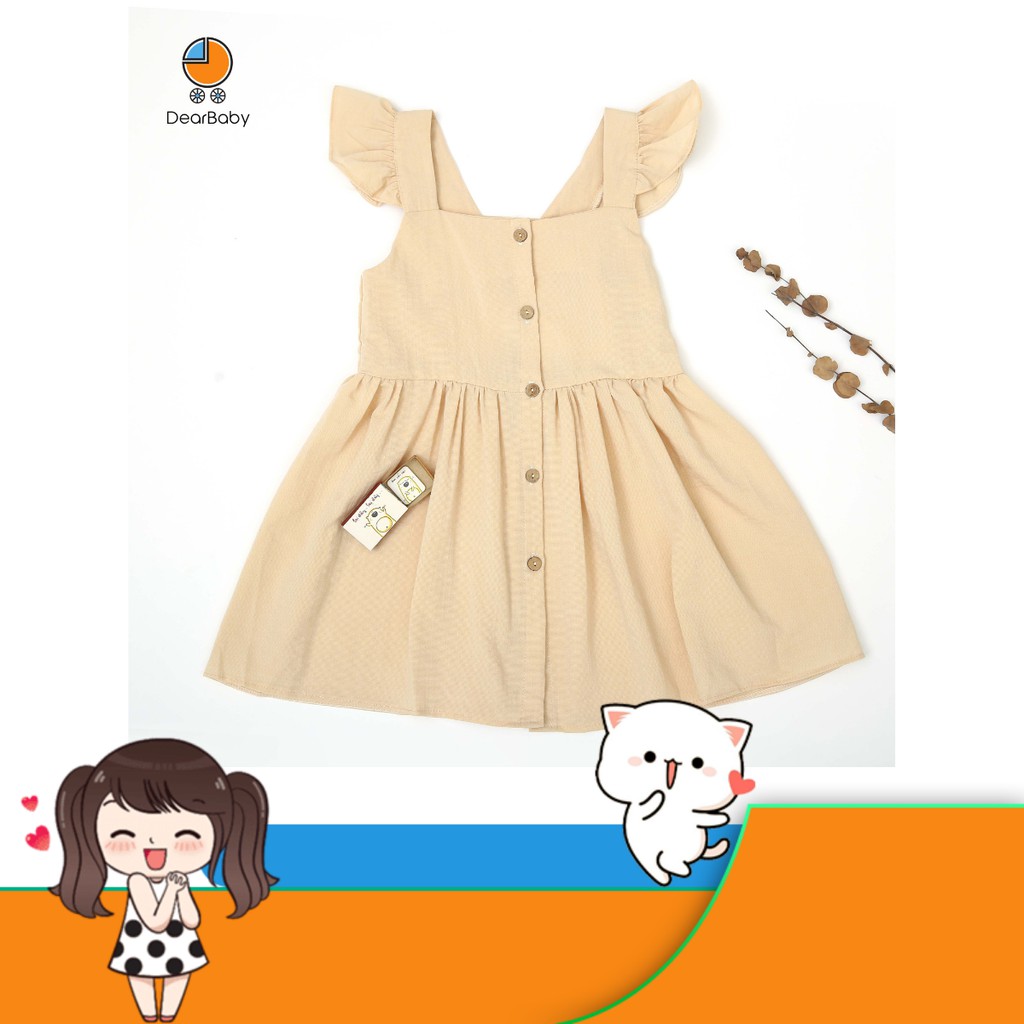 Đầm Trẻ Em Đũi Nude Tay Cánh Tiên DearBaby D-04