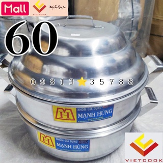 Bộ xửng hấp size 60 Nhôm Mạnh Hùng chuyên hấp bánh bao, xôi, hải sản và thực phẩm