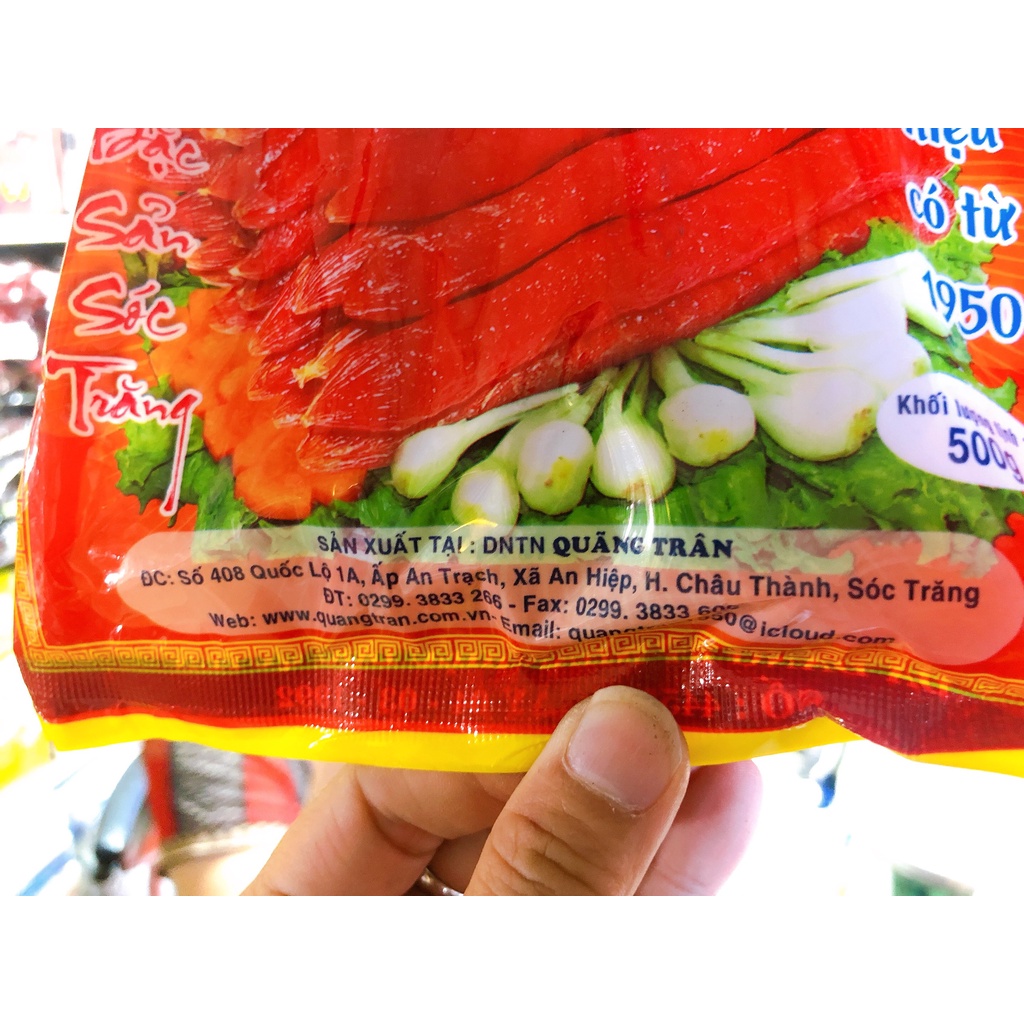 Lạp xưởng Tôm Quãng Trân, gói 250gr, hàng loại 1