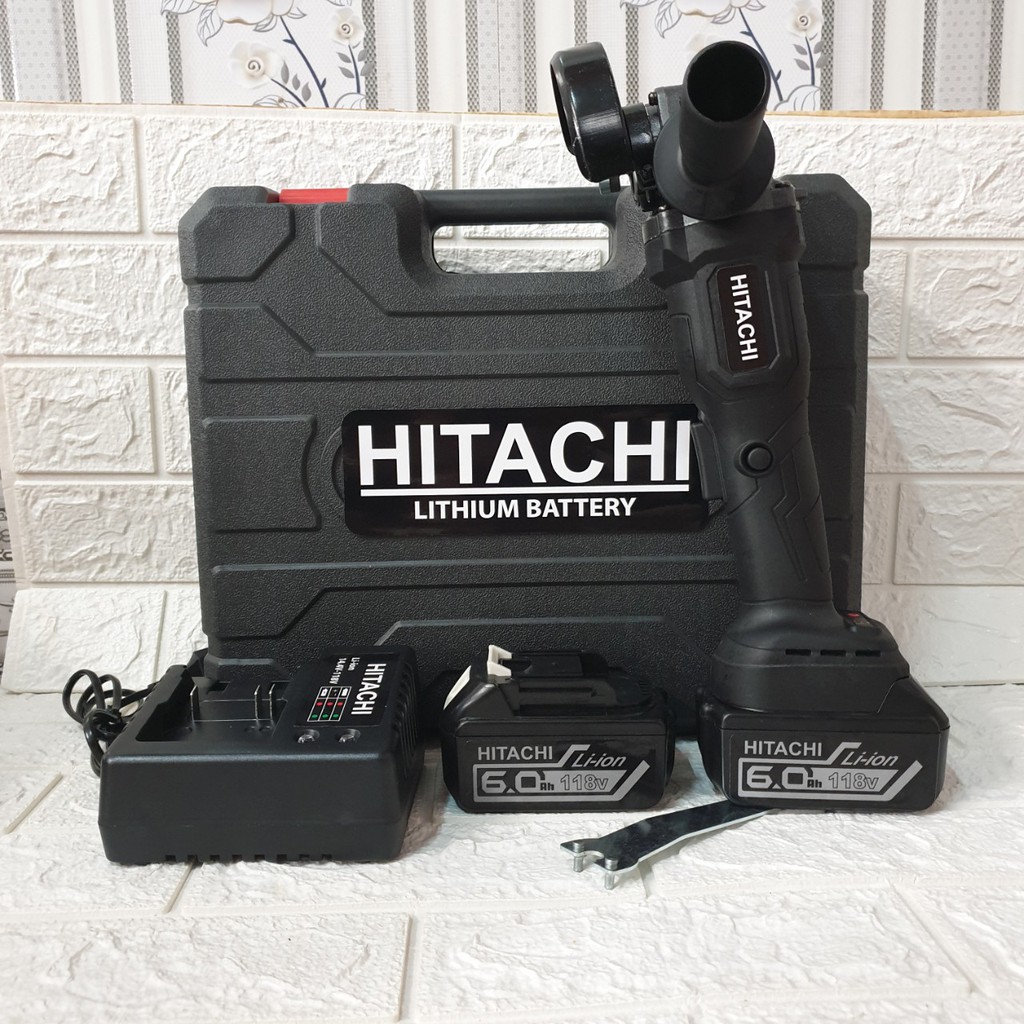 Máy mài cầm tay pin Hitachi 118V - 2 PIN 20000mAh - Động cơ không chổi than - 100% Đồng TẶNG 1 ĐÁ MÀI VÀ 1 ĐÁ CẮT