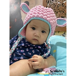 Nón len cừu (hồng pastel)