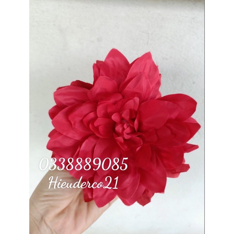 (Size Đại) Đầu bông hoa thược dược lụa cao cấp-trang trí,decor ,làm oản